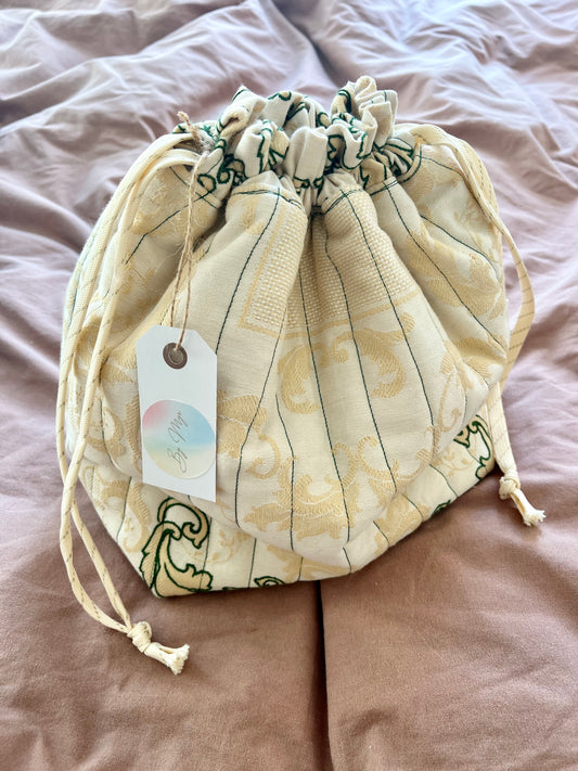 Lykke Project bag, Beige Ornamenta, large, ready-made