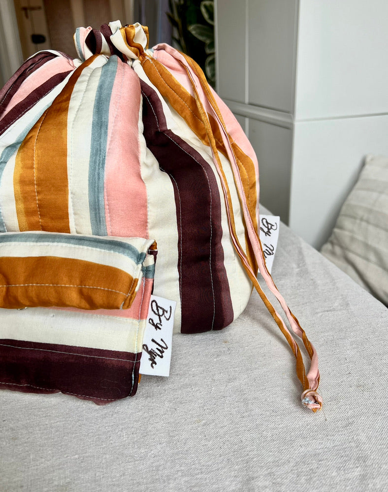 Lykke Project bag, Sunset in stripes, large model, ready-made