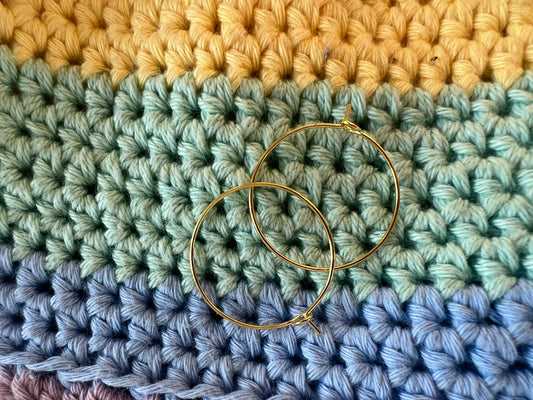 Creoles in brass/steel (convert your stitch markers)
