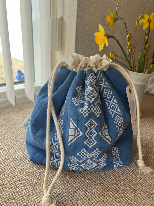 Lykke Project bag, Linnea flower, large, ready-made